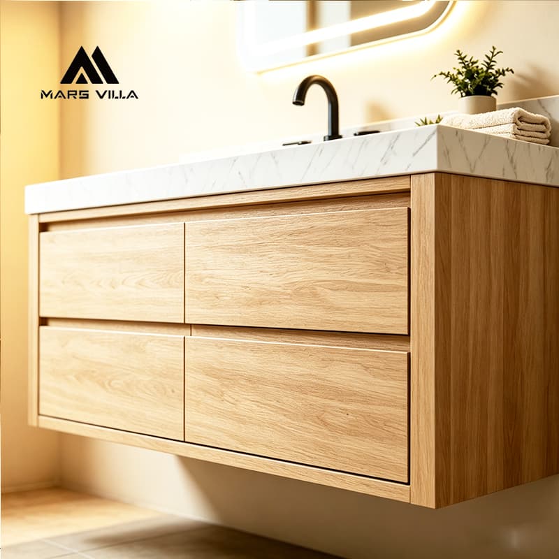 bathroom vanity with led mirror cabinet