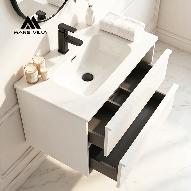 bathroom double-opening drawers