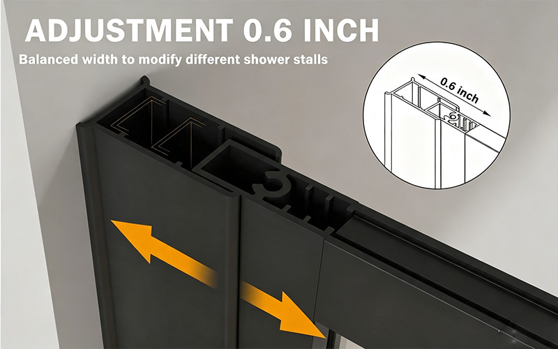 Premium shower doors manufactured with SGCC and CE certified glass.