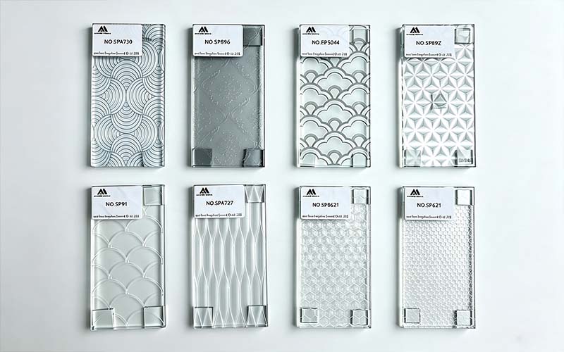 Mars villa custom decorative patterned SGCC CE tempered glass samples