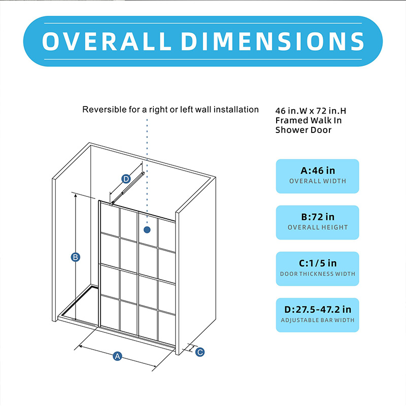Factory providing made-to-order shower doors for wholesale buyers