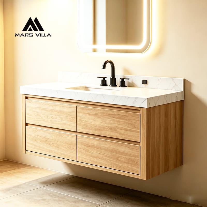 natural oak bathroom vanity