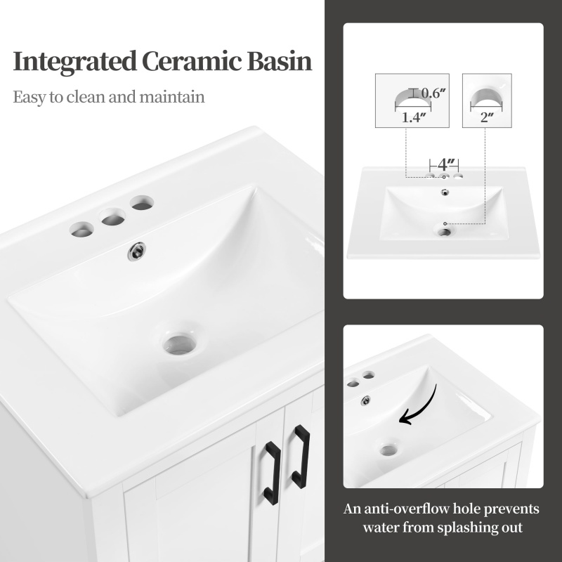 bathroom vanity set with ceramic basin