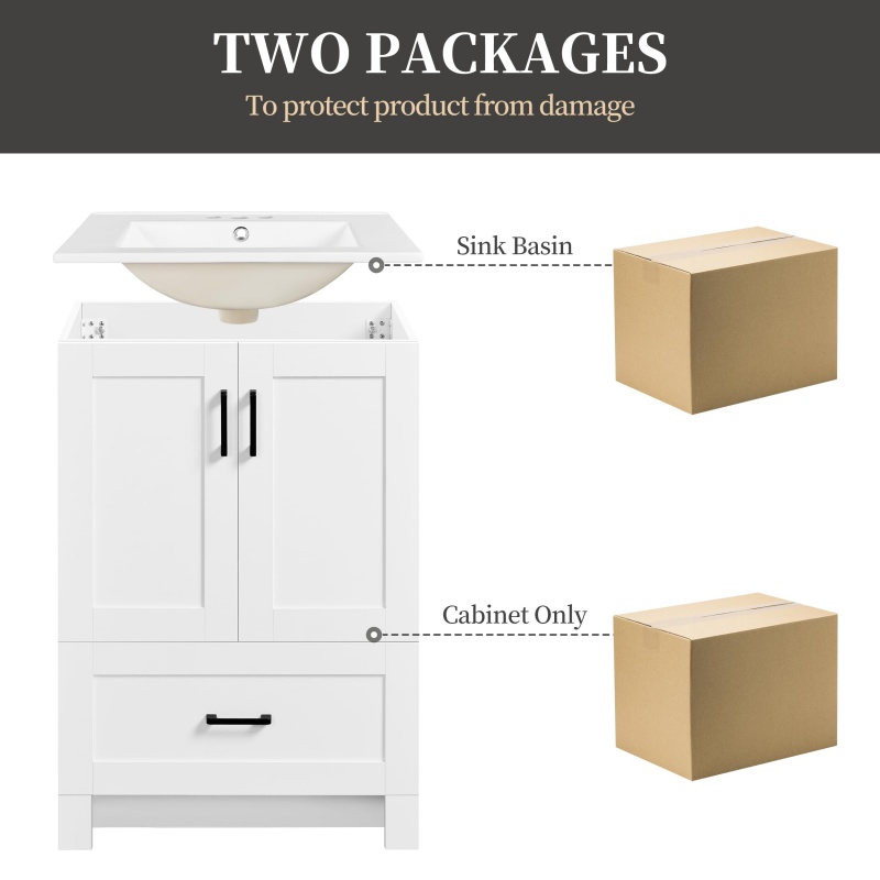 24 inch freestanding bathroom vanity