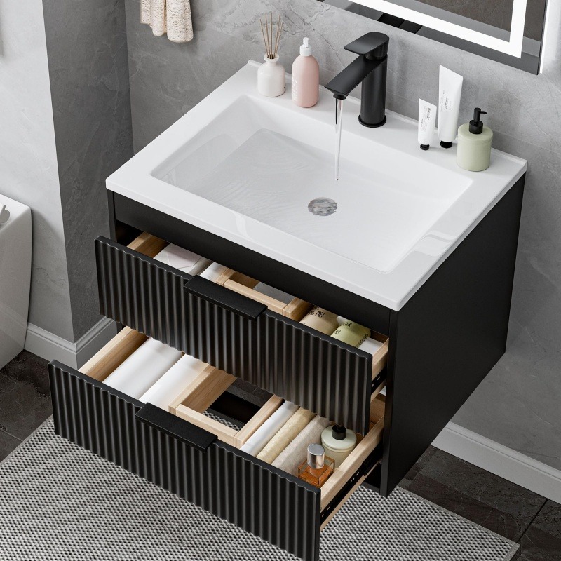 modern black bathroom vanity