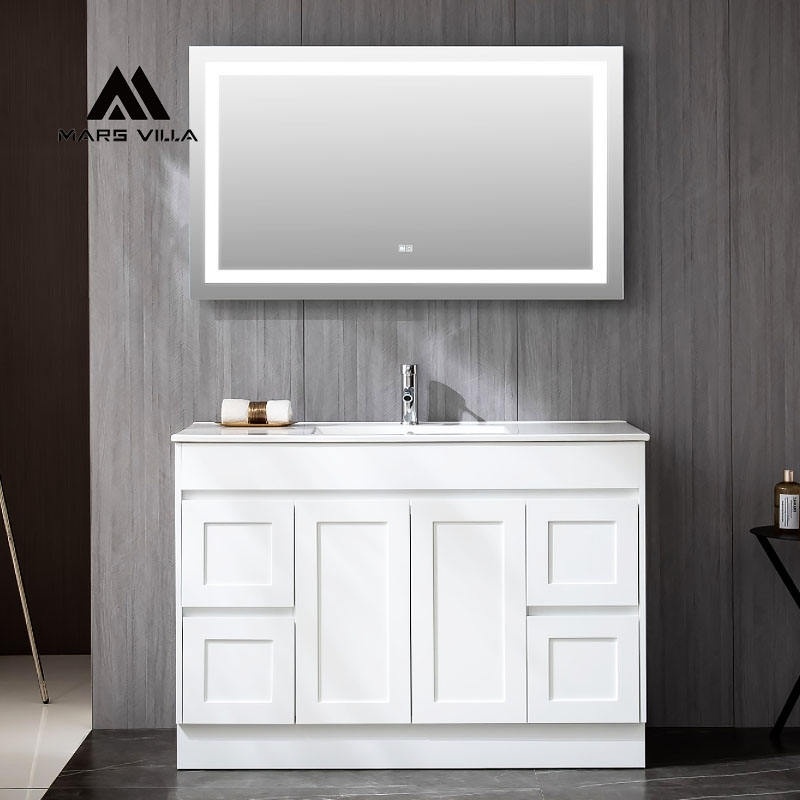 Custom 48 Inch Wall-Mounted Bathroom Vanity with LED Mirror