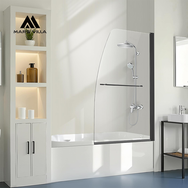 51″ W x 56″ H Frameless OEM ODM Foldable Hinged Shower Door