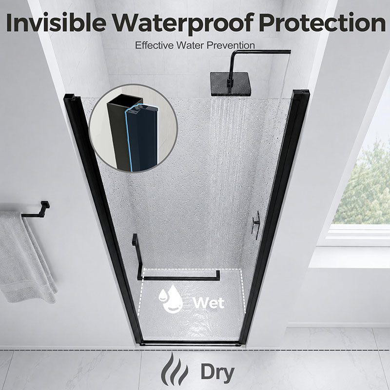 mars villa shower door invisible waterproof seal, effective water prevention for bathroom dry wet separation