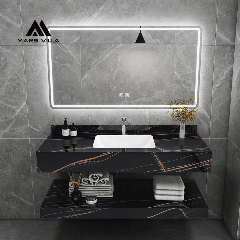 modern bathroom vanity with led mirror