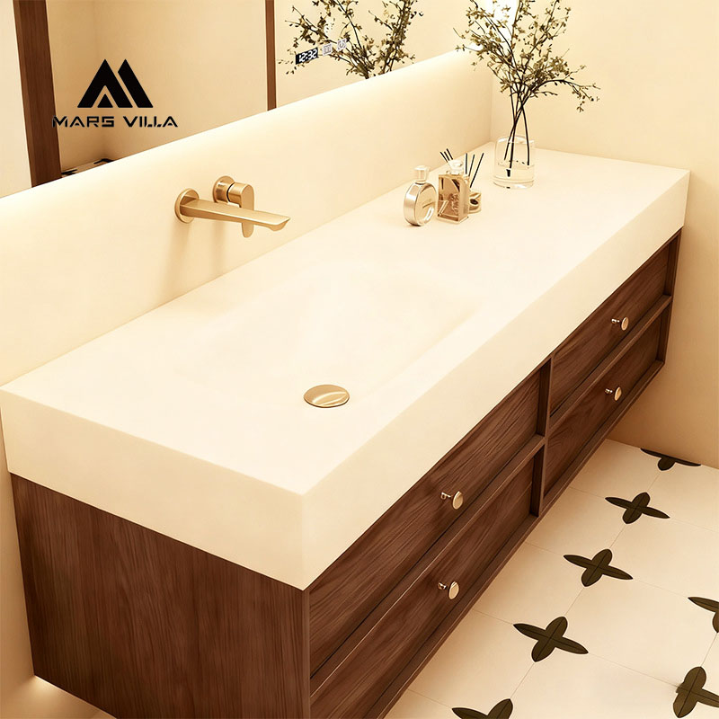 walnut bathroom vanity set