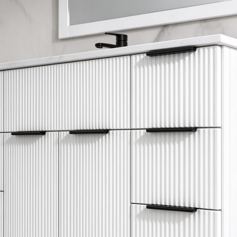 modern design fluted bathroom vanity