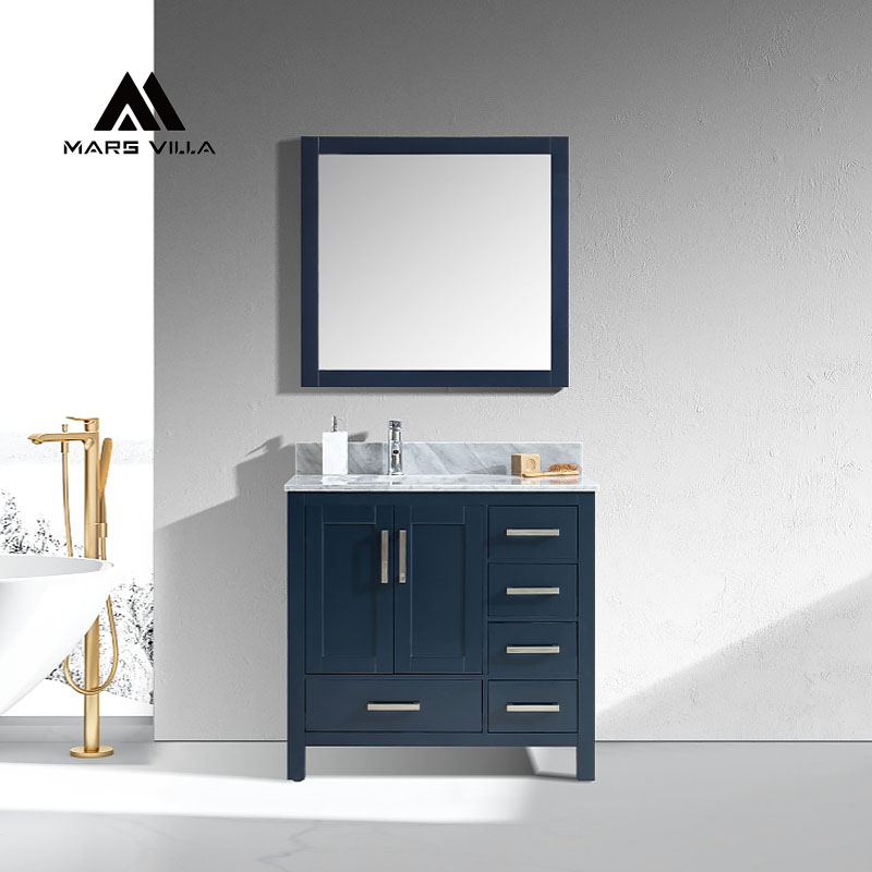 navy blue bathroom vanity