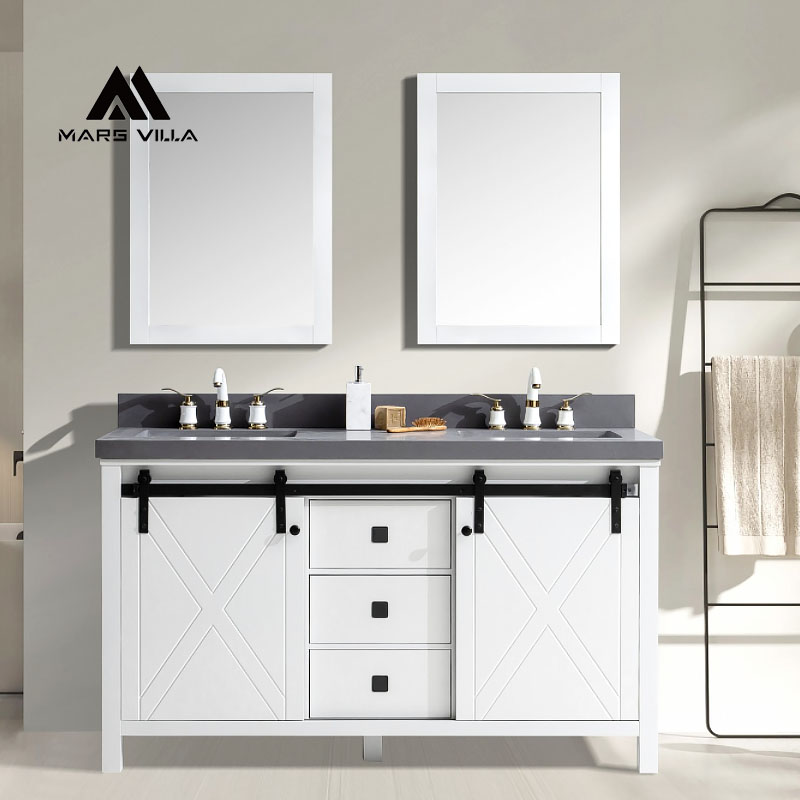 white farmhouse bathroom vanity