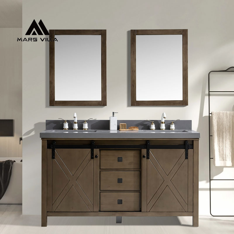 brown double sink bathroom vanity