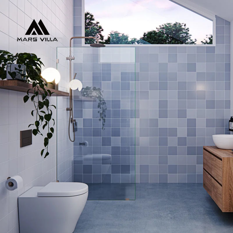 Minimalist frameless walk-in shower screen single tempered glass, Mars Villa shower enclosure supplier