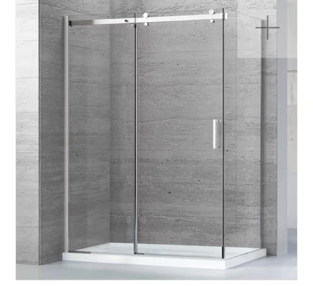 Mars Villa L shape corner shower enclosure with safety tempered glass, silent sliding rollers, water barrier and easy-clean surface