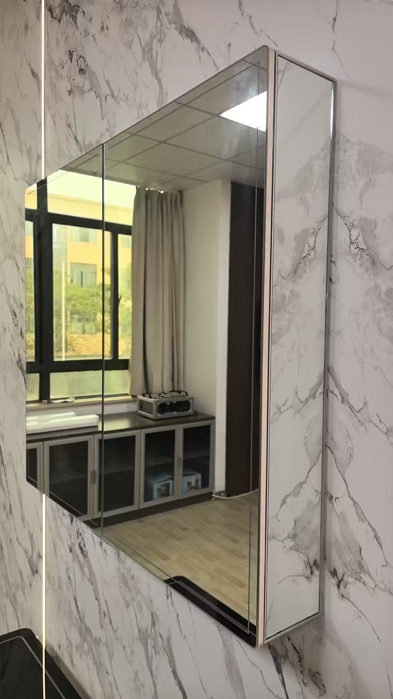 mars villa aluminum frame multi door mirror cabinet, wall mounted bathroom medicine cabinet for hotel & home